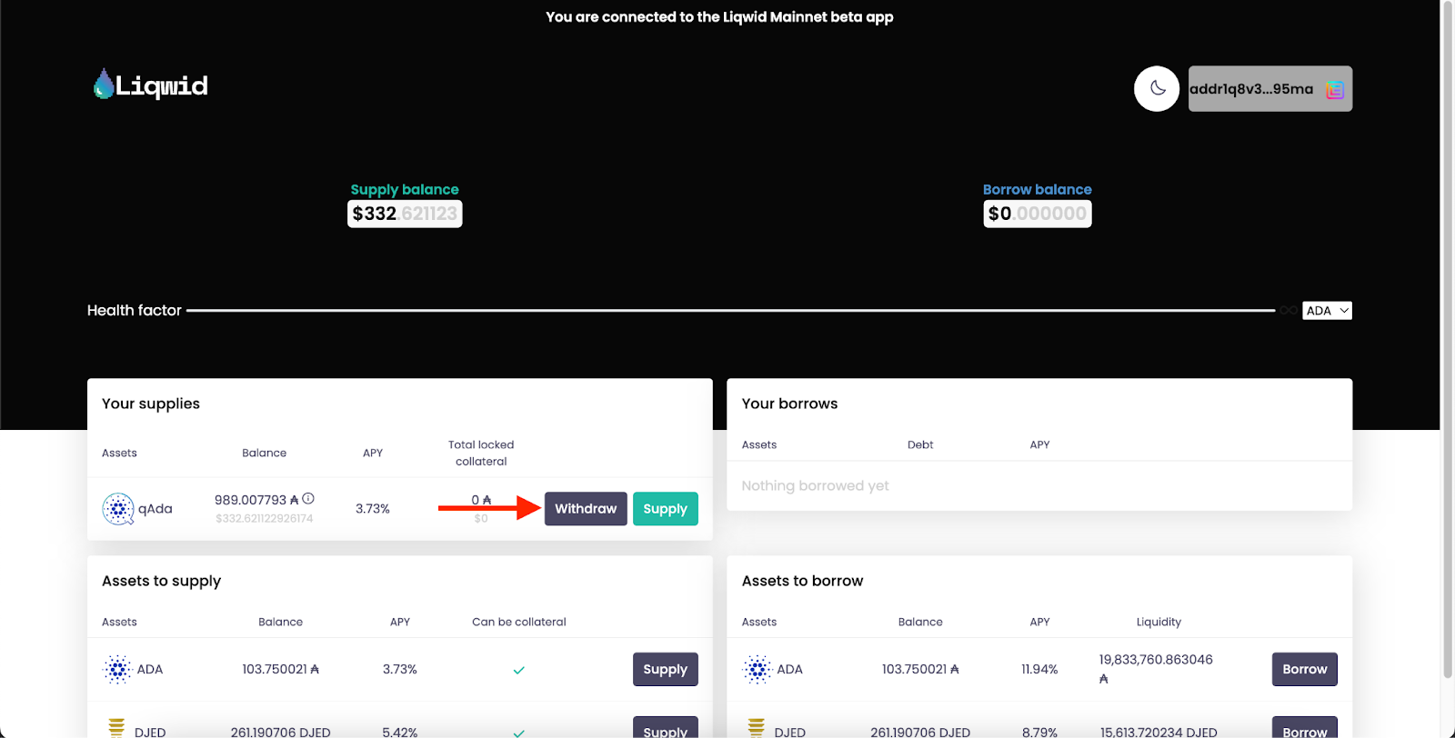 Withdraw Button