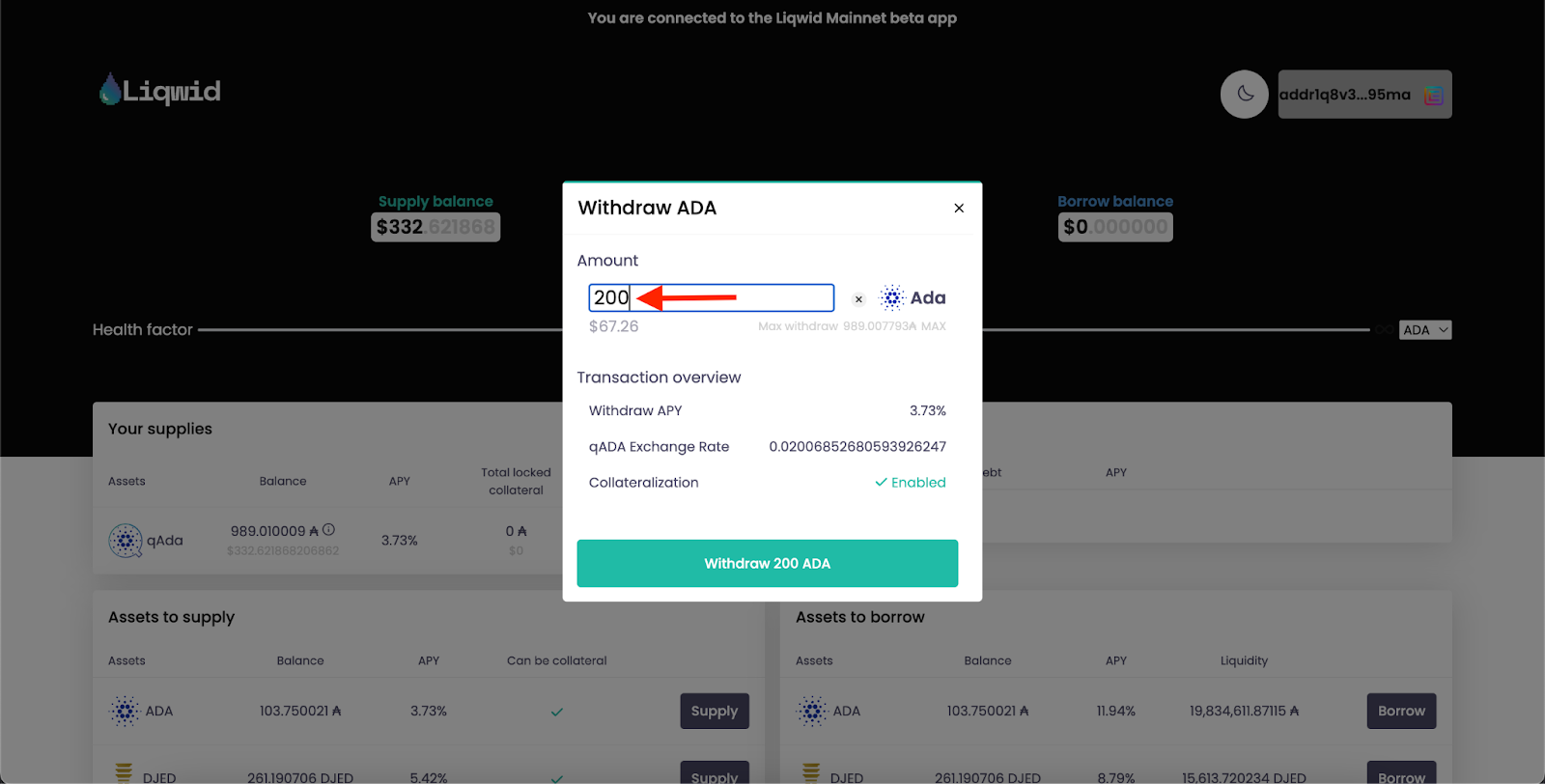 Withdraw Amount